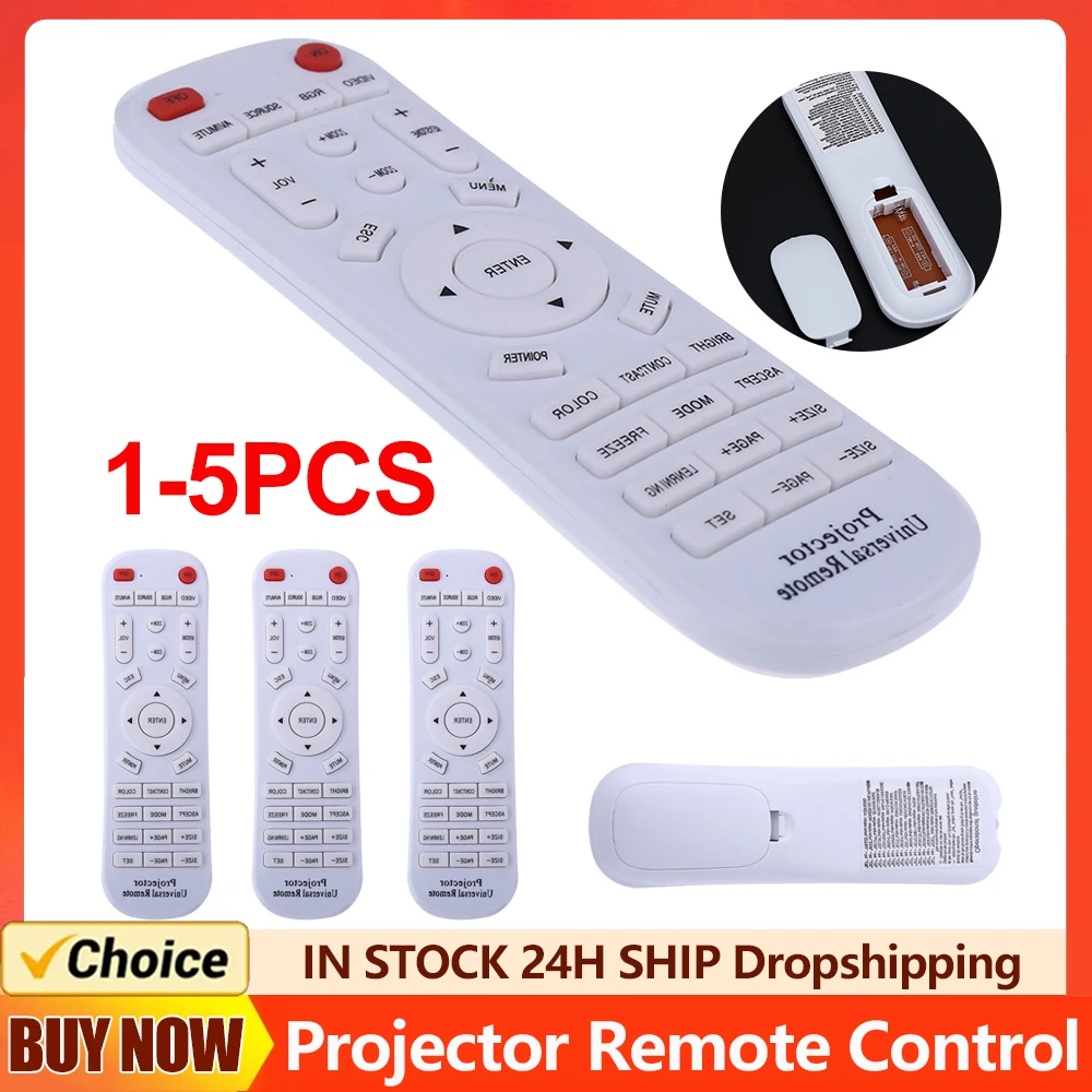 1-5PCS Universal Projector Remote Control for EPSON INFOCUS SONY BENQ ACER SANYO NEC VIEWSONIC HITACHI Projector