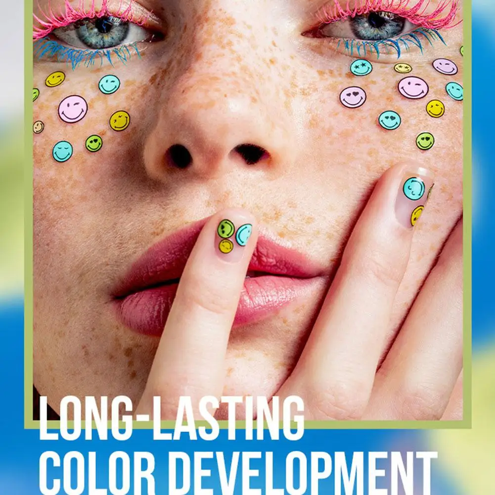 Rímel decorativo personalizado para festa de Halloween, acessórios de maquiagem charmosos, 7 olho impermeável cores, G1u0