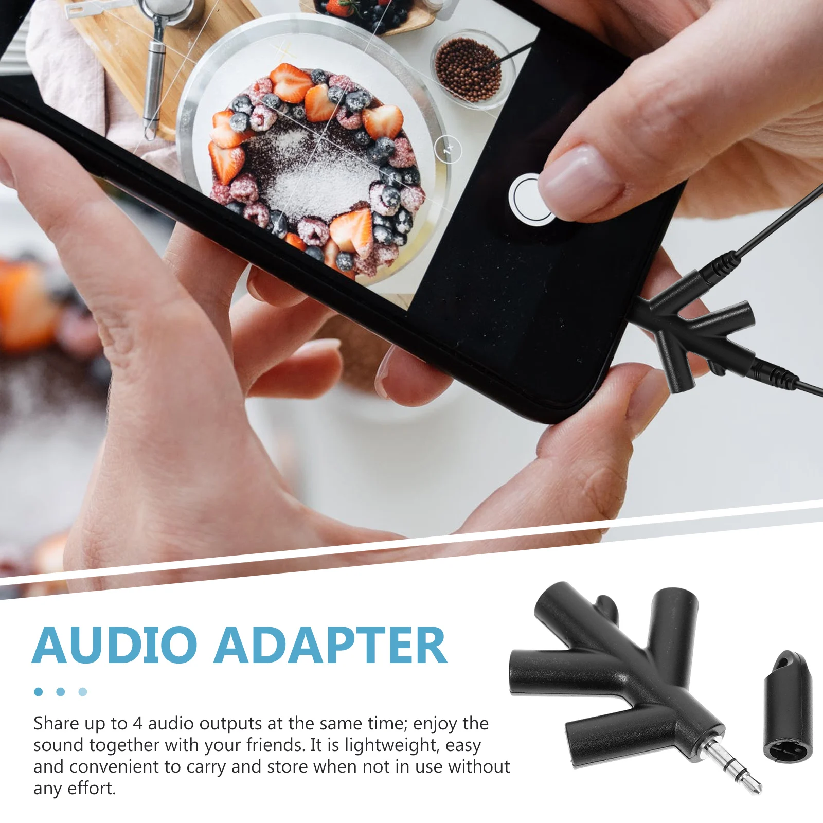 

Headphone Audio Splitter Earphone Splitter Connector Mobile Phone Computer 4 Outputs Lightweight Portable Audio