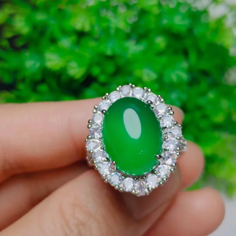 Natural High Ice Green Agate Ring