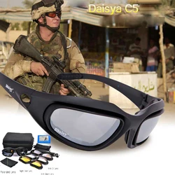4 Lenses X7 Army Goggles Outdoor UV Protection C5 Sports Glasses Hunting Sunglasses Unisex Military Hiking Tactical Glasses