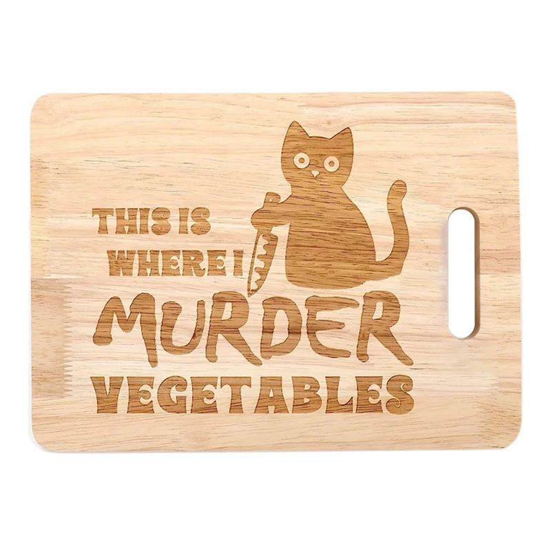 1 PCS Kitchen Chopping Board Funny Black Cat Cutting Board This Is Where I Murder Vegetable Wooden