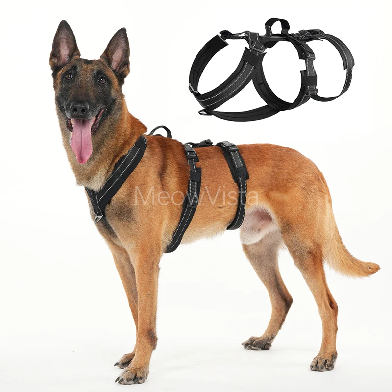 

Heavy Duty No-Pull Dog Harness with Soft Padded Adjustable Reflective Durable Pet Vest for Medium Large Dogs Training Working