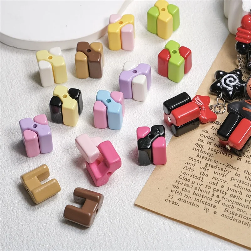 

Креативный стиль, 100 шт./лот, цветной принт, геометрия, квадратная форма, акриловые бусины, ювелирные изделия «сделай сам», аксессуары для одежды