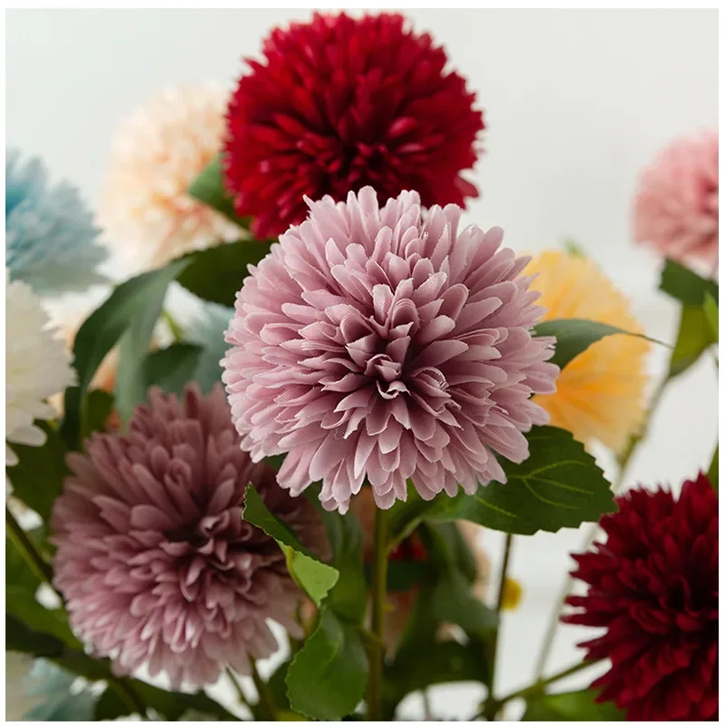 

66cm 3-Heads Artificial Flower Balls, Faux Flowers for Home, Garden, Bedroom, Living Room Decoration, DIY Wedding Wreath, Birthd