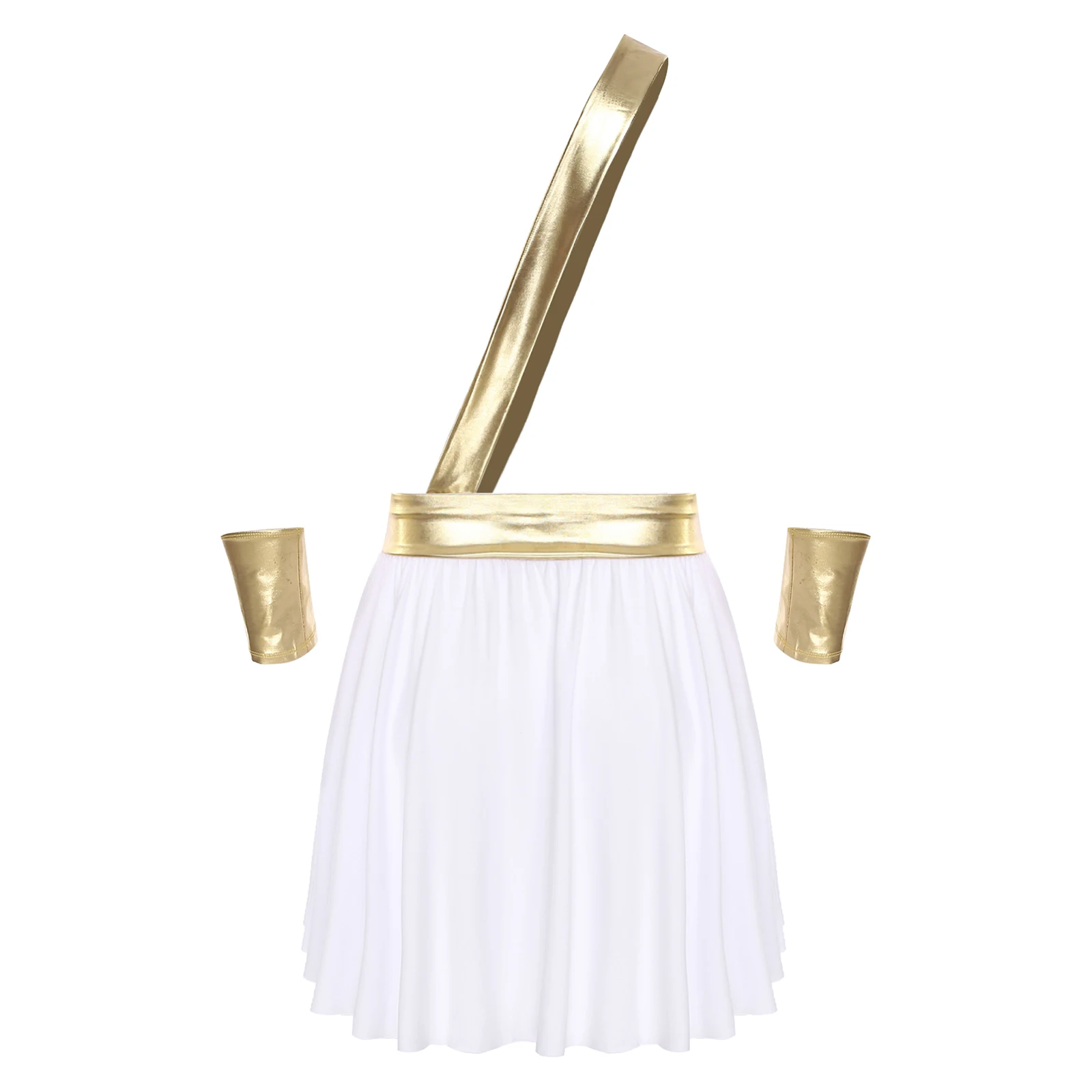 ملابس Regal Eros للرجال God Prince رداء على شكل قلب متباين وشاح ذهبي بحاشية غير متماثلة تنورة مريحة زي الهالوين التأثيري