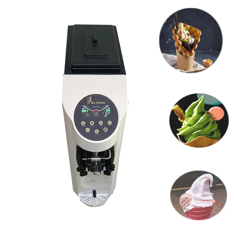 Máquina de helado pequeña, máquina comercial para hacer helados, Mini máquina de helado de un sabor