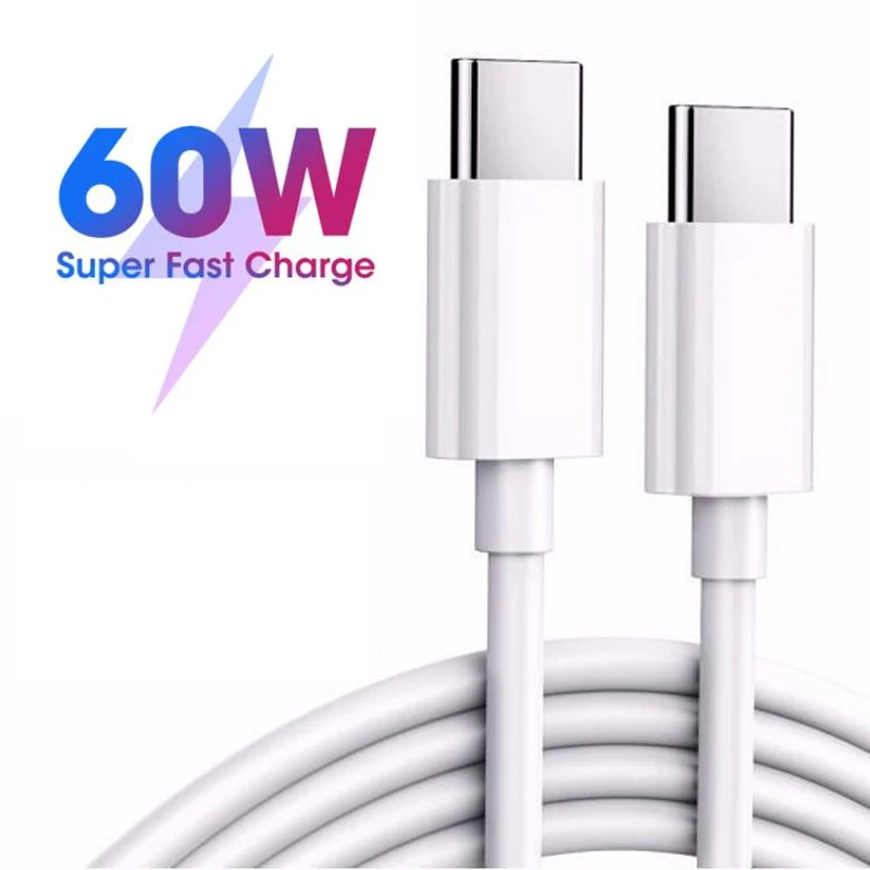 60W USB-C to USB-C Fast Charging PD Cable for iPhone 15 Pro Max iPad Air 5 Macbook Huawei Mate 60 Samsung Type C to Type C Cord