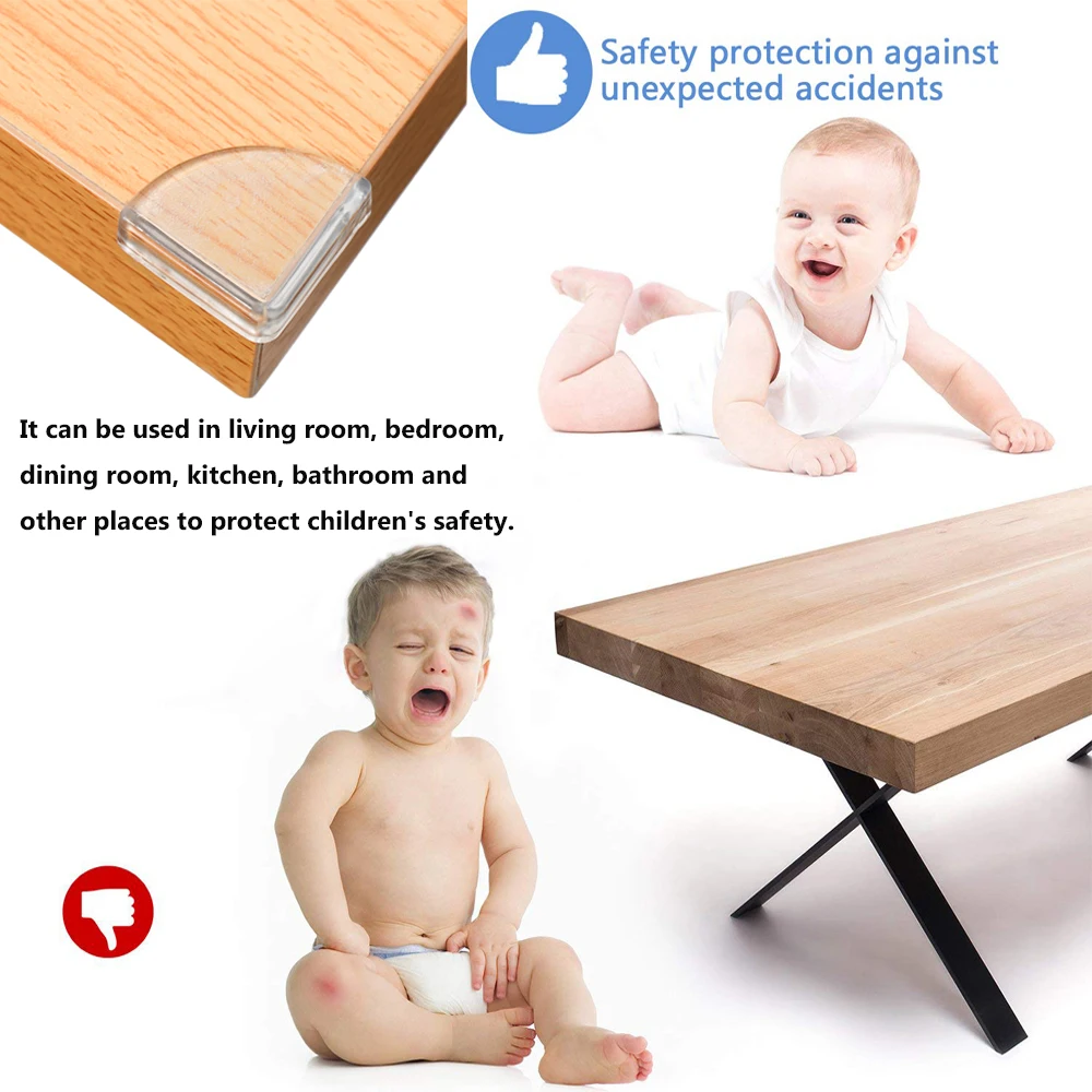 8Pcs Soft Kids Security Desk Edge Protection Table Corner Protector Anticollision Strip Corner Guards