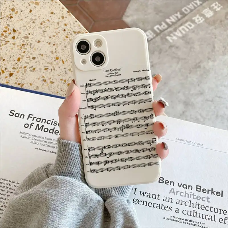 Piano Score Of Famous Songs Phone Case For Iphone 7 8 Plus X Xr Xs 11 12 13 Se2020 Mini Mobile Iphones 14 Pro Max Case