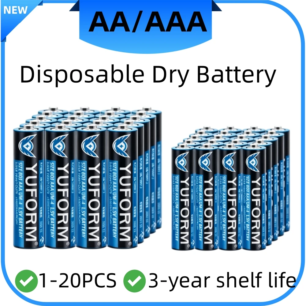 AA Battery 1.5V AAA Disposable Alkaline Dry Battery For LED Light Toys Mp3 Camera Flash Shaver CD Player Wireless Mouse