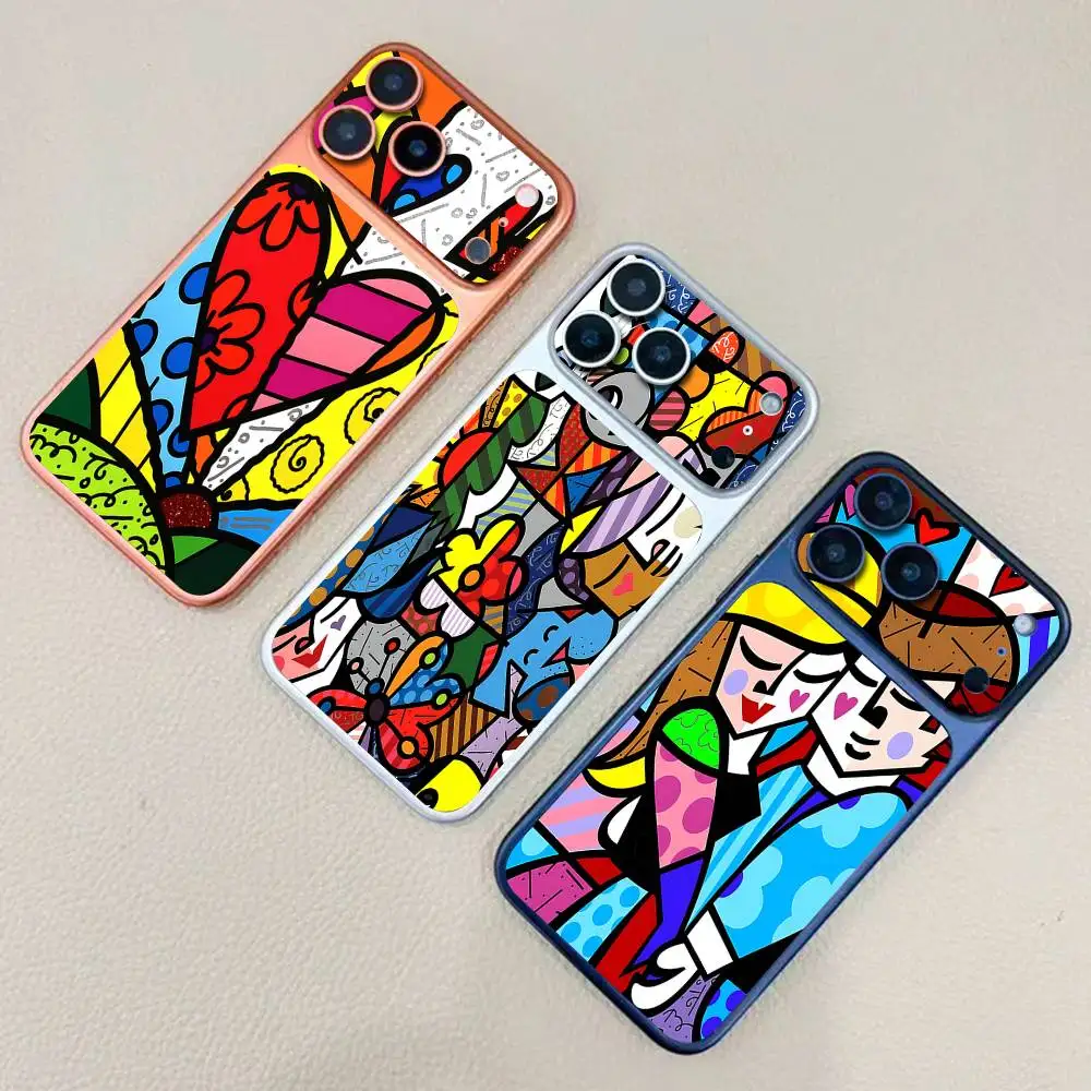 

Colors R-Romero B-Britto Art For Apple IPhone 17 Pro Max /17 Pro Body Back Cover Decal Skin Colorful Protective Sticker Film