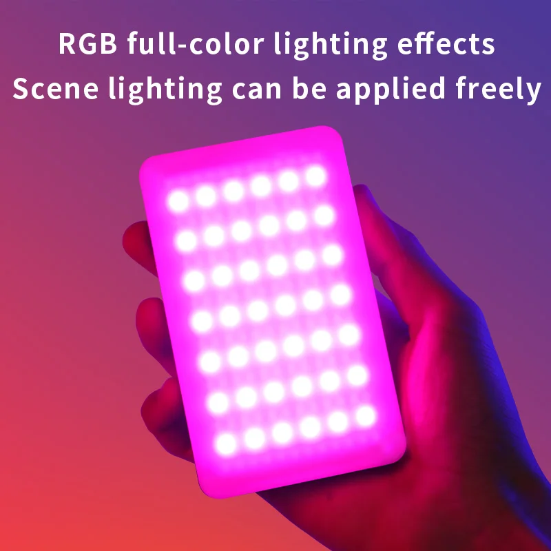 RGB LED Video Light Photography Fill Camera Lighting Panel CRI95+ 2700-6500K LCD Display Cold Shoe For Vlog Live Streaming DSLR