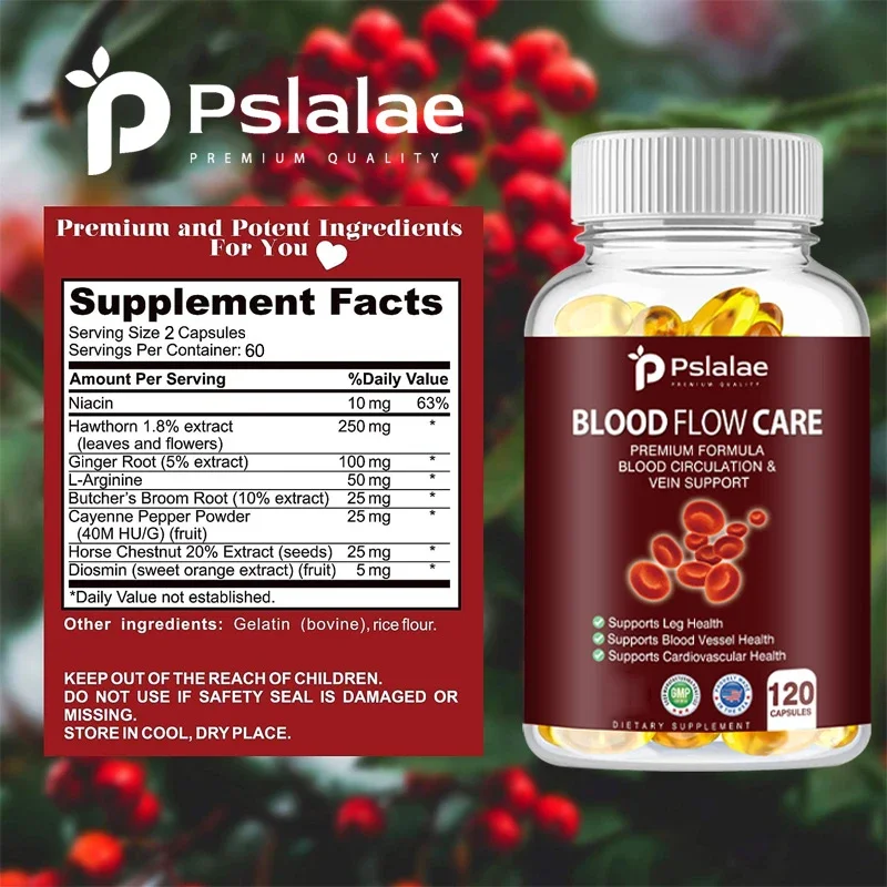 كبسولات العناية بتدفق الدم - توازن ضغط الدم، ودعم القلب، وصحة القلب والأوعية الدموية، وتعزيز الدورة الدموية #2