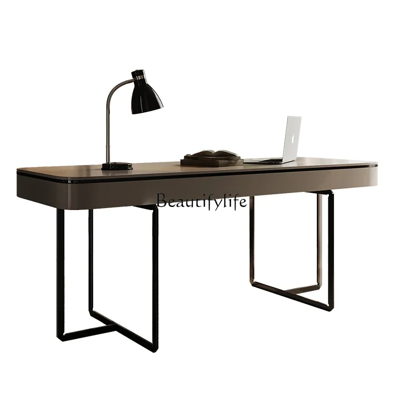 Italian minimalist desk office home post-modern light luxury writing simple high-end rock slab table