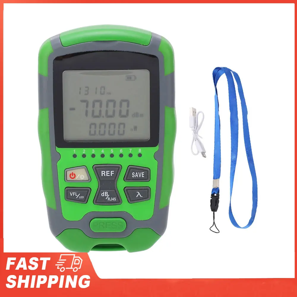 Rechargeable Optical Power Meter Mini Optical Power Meter Red Light  Optic Cable Power Tester with USB Charging Cable