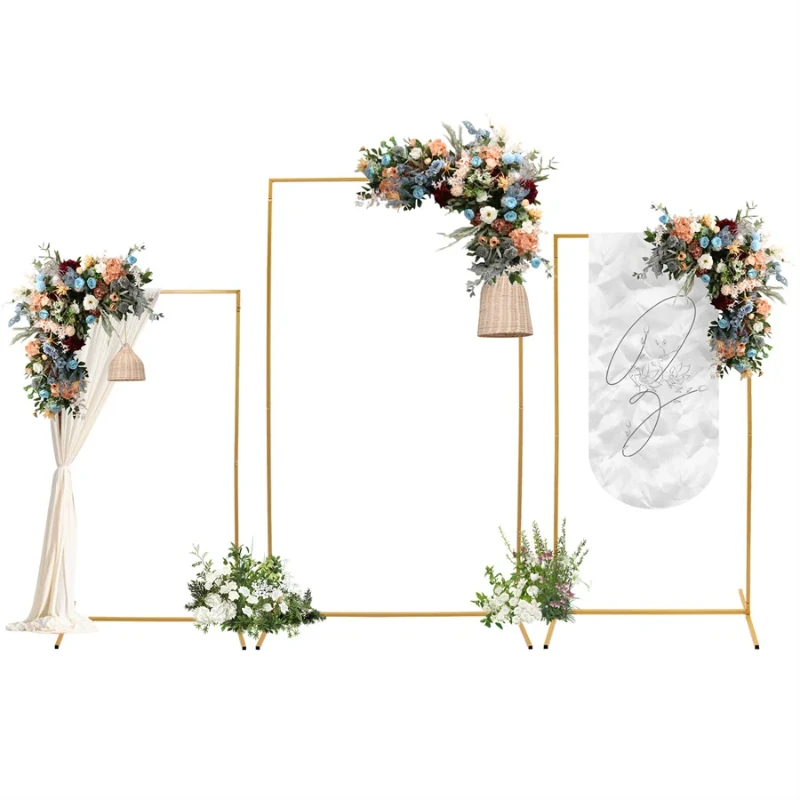 

Wedding Props Iron Flower Frame Square Arches Wedding Stage Background Decoration Welcome Area Decorative Banner Sign Rack Frame