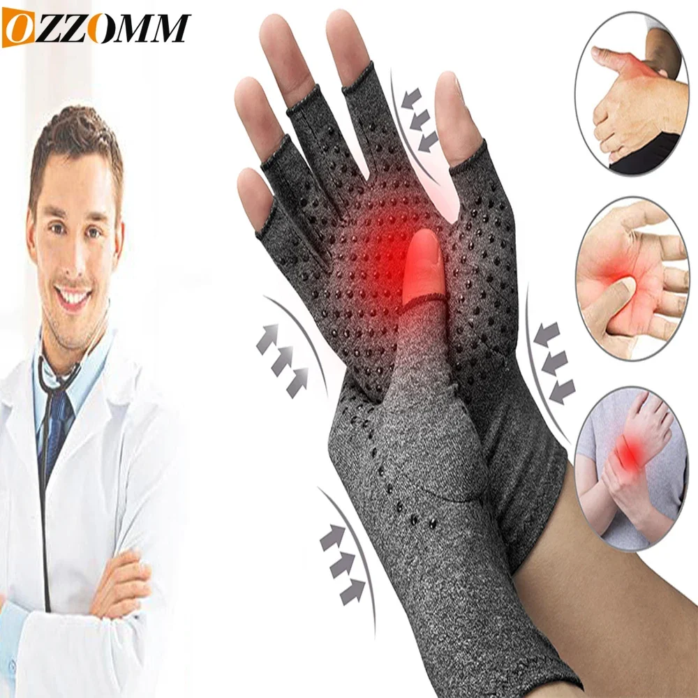 1Pair Compression Gloves for Hand Arthritis,Osteoarthritis,Carpal Tunnel Pain for Women & Men,Anti-Slip Glue dot Gloves for Work