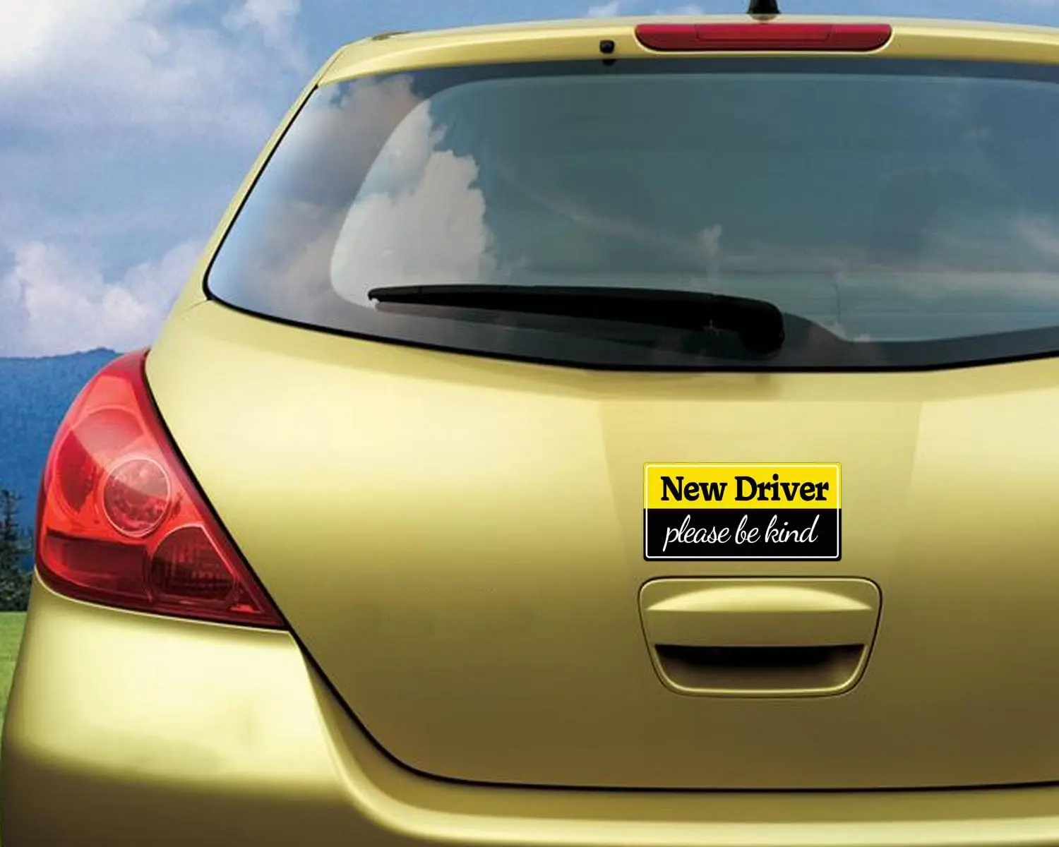 8 * 4 inch Student Driver Please Be Kind Sticker New Driver Warning Vehicle Bumper Labels Keep Your New Driver Safe Sticker 4pcs