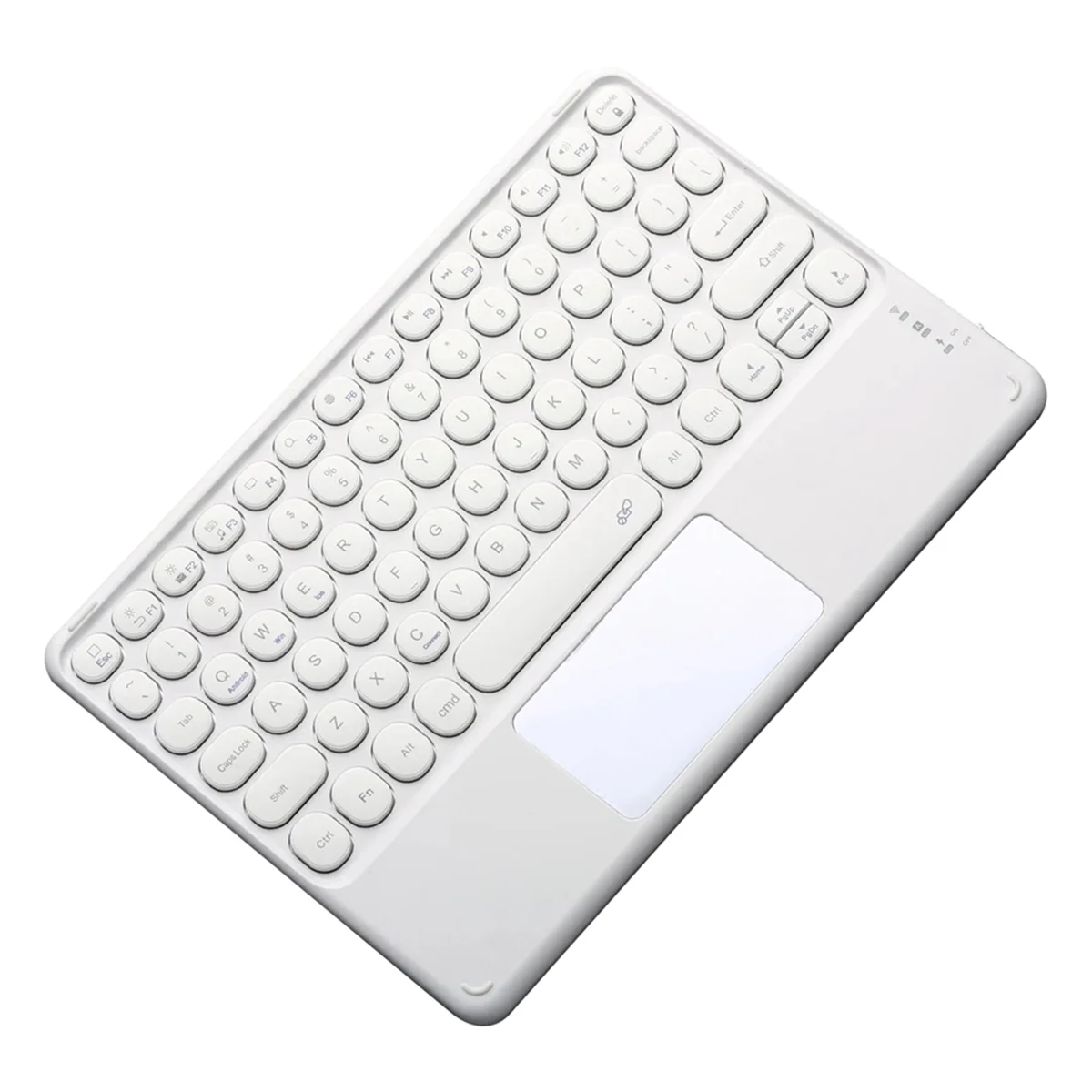 Wireless Bluetooth Keyboard Mini 78 Keys Gaming Office Rechargeable Keyboard Touchpad for Pad PC Tablet White