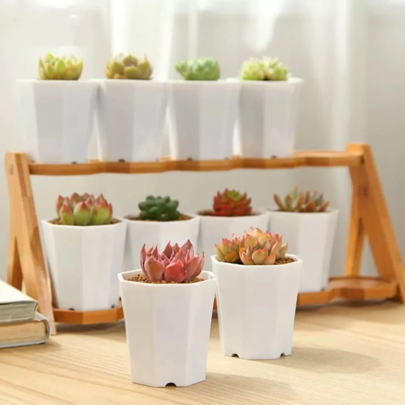 

10Pcs Nursery Gardening Mini Small Square Flower Pot Succulent Pot Little Black Square Plastic Pot Seedling Tray