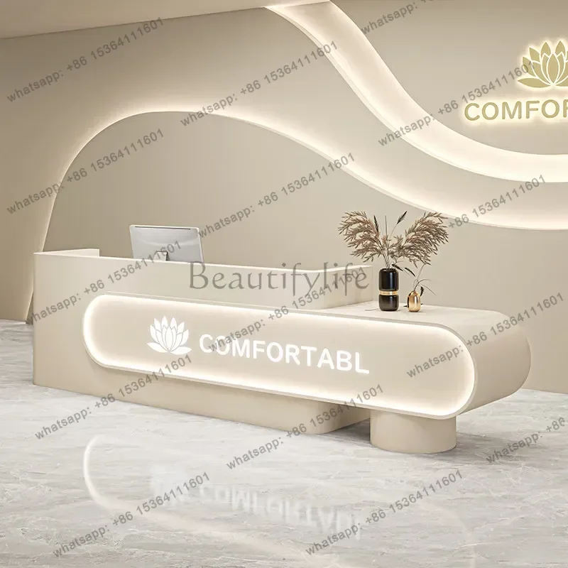 PG Light Luxury Modern Reception Desks Checkout Commericial Counter Reception Desks Service Welcome Scrivania Office Furniture