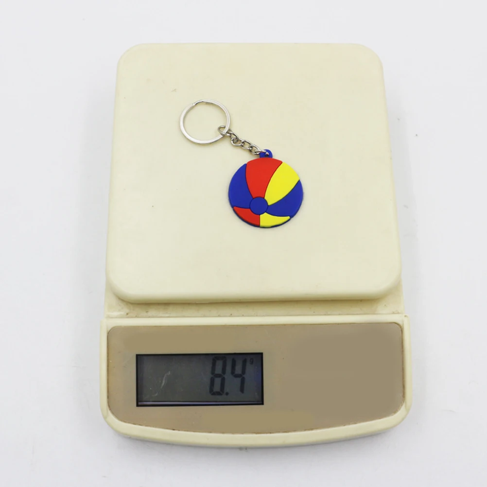 

10 Pcs PVC Ball Keychain Keychains Football Volleyball Basketball Keyring Hanging