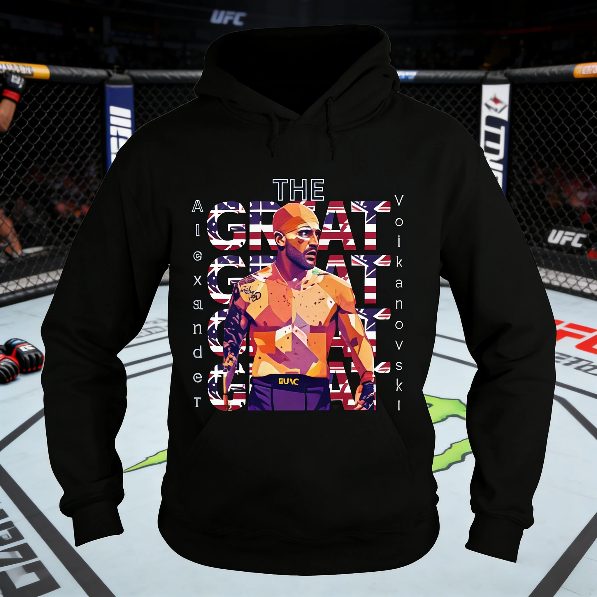 UFCAlexander Volkanovski 2026 Autumn/Winter Pure Cotton Printed Breathable Casual Hooded Shirt Suitable for Both Men and Women