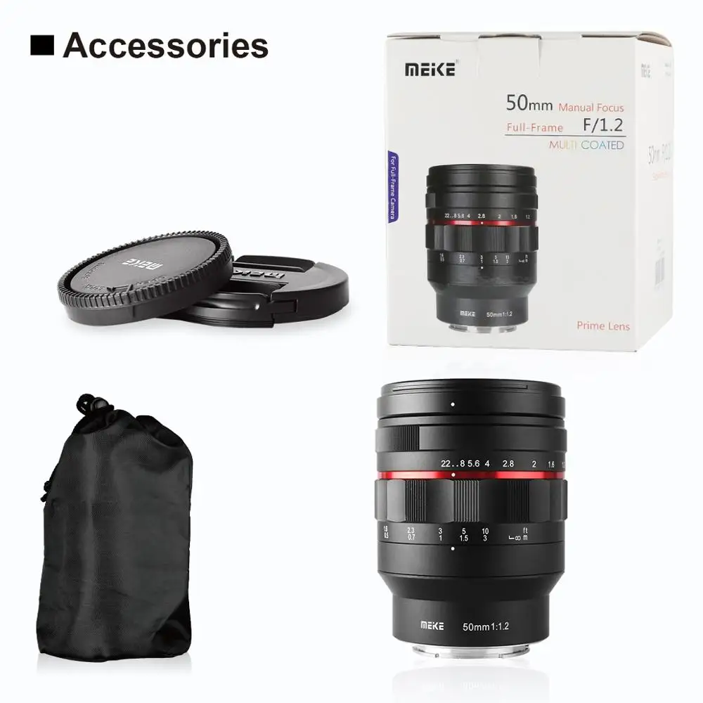 Meike 50mm F1.2 Large Aperture Full Frame Manual Focus Lens For Sony E Mount/ Nikon Z mount/ Canon EF/ RF /L Mount cameras
