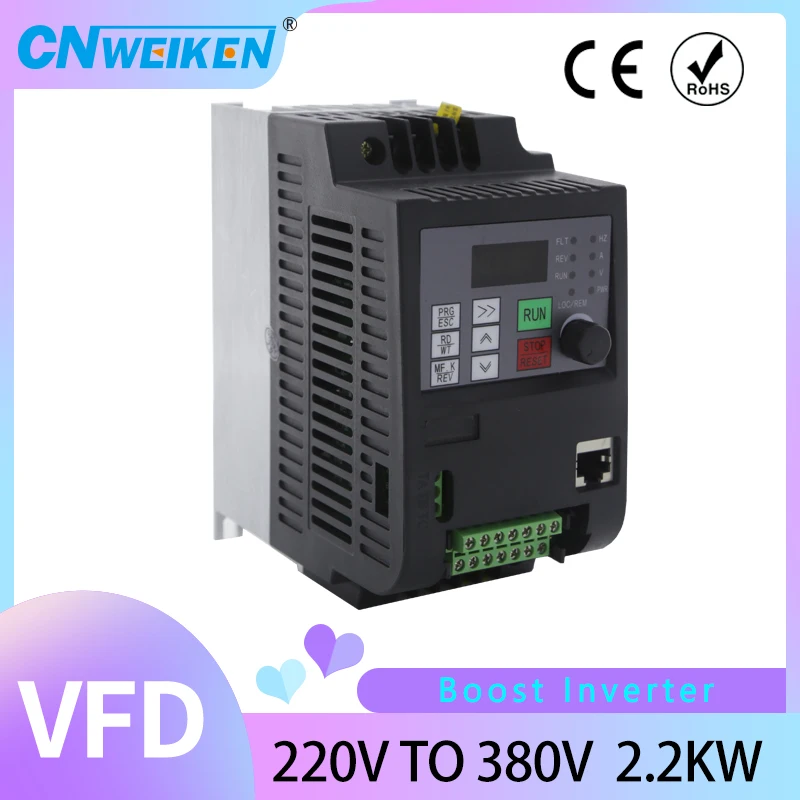 

220V to 380V 2.2KW/4KW/5.5kw/7.5kw VFD Variable Frequency Inverter for Motor Speed Control Converter