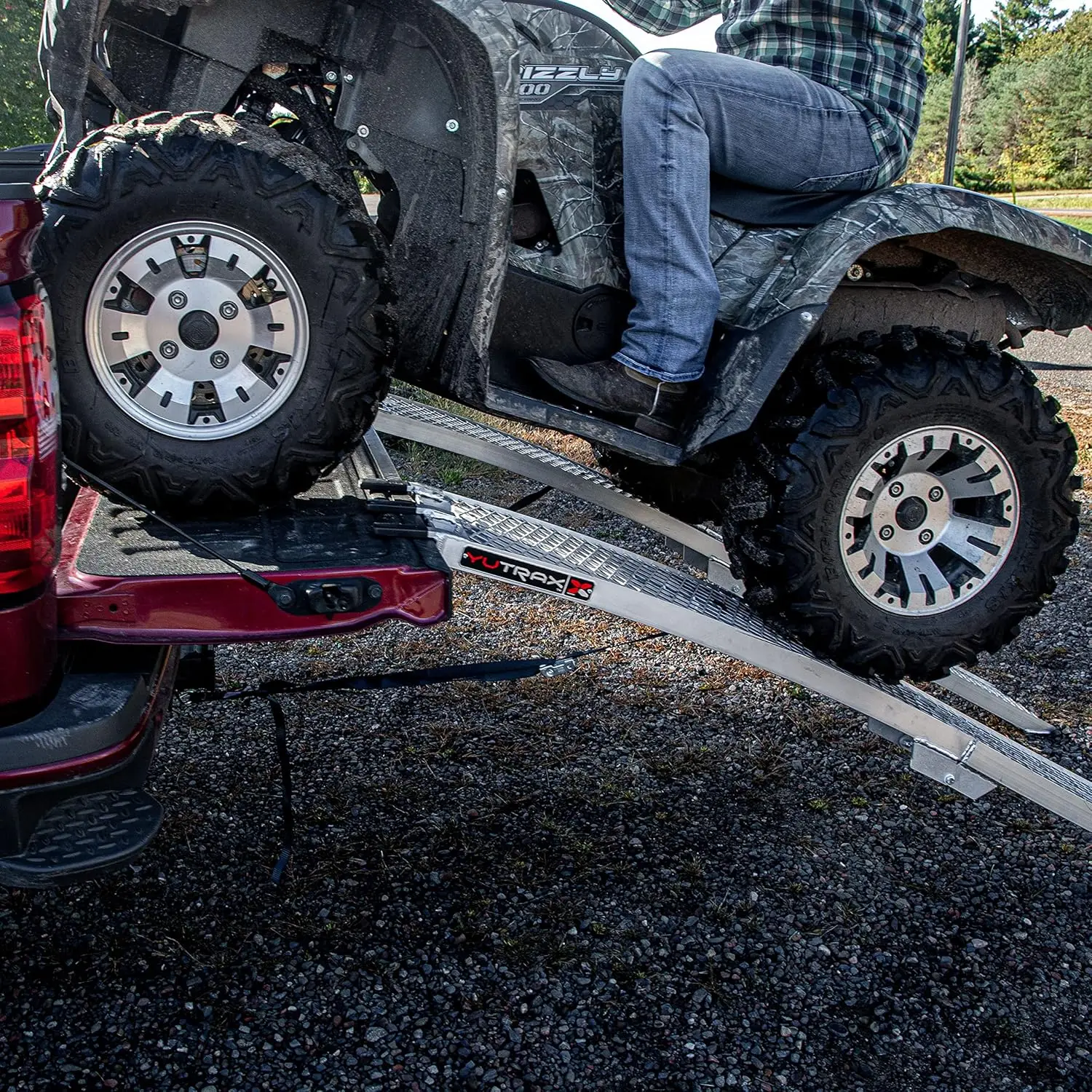 89-inch Folding Aluminum Truck, UTV/ATV, Motorcycle Loading Arch Ramps - Pair, 1500lb Capacity