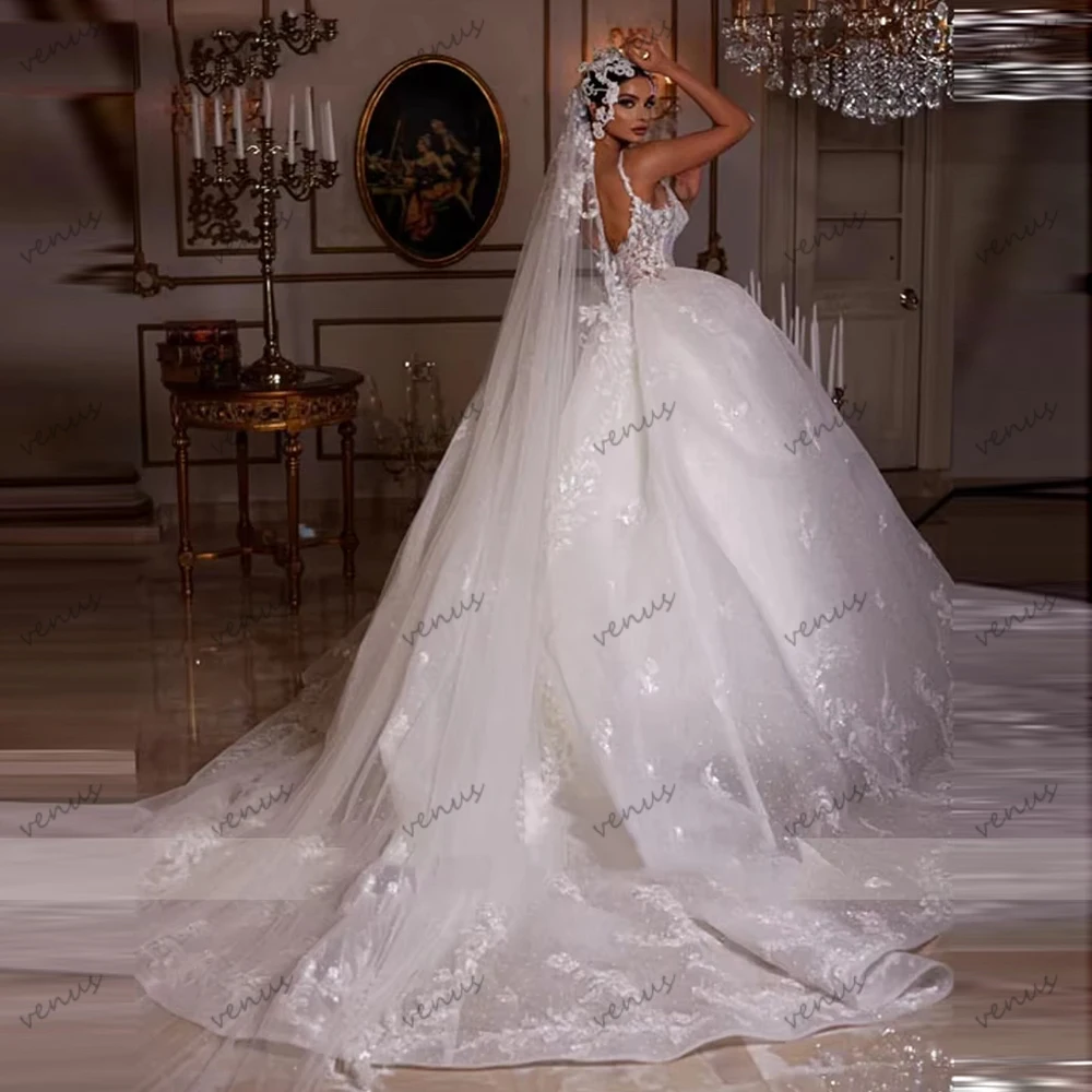 絶妙なウェディングドレス A ライン チュール ティアード ブライダル ドレス レース アップリケ スパゲッティ ストラップ Vestidos De Novia カスタマイズ 2026