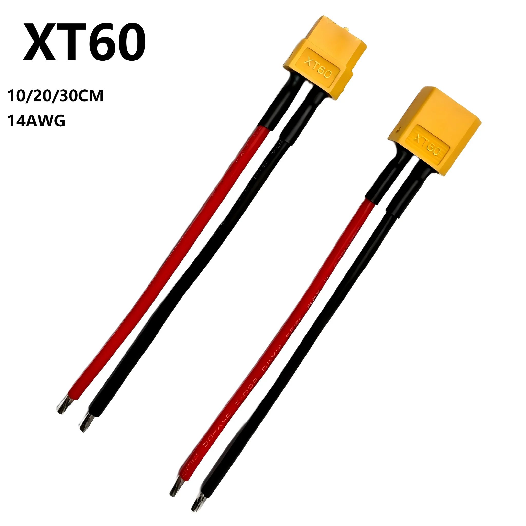 XT60 Male Female Connector Cable 14AWG Silicone Wire 10/20/30CM High Current Cable For RC Drone FPV Lithium Battery Charger