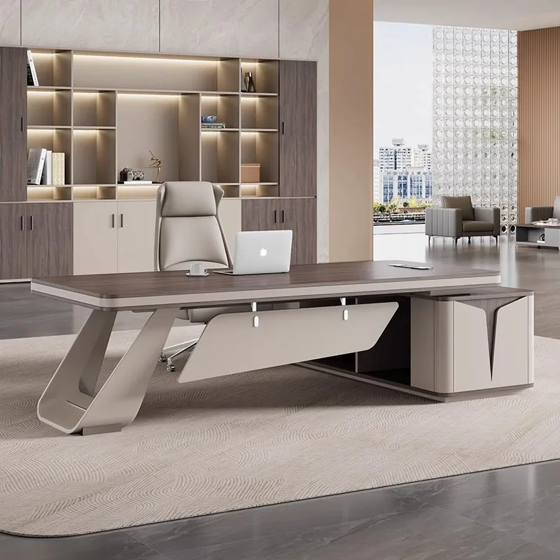 

Boss table, desk, light luxury, high sense, chairperson's office, president's office desk and chair combination, simple and mode
