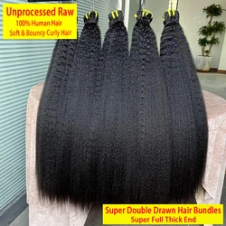 16A Super Double Drawn Kinky Straight Raw Human Hair Bundles Yaki Straight Extensions Vietnamese Unprocessed Raw Hair 10-28Inch