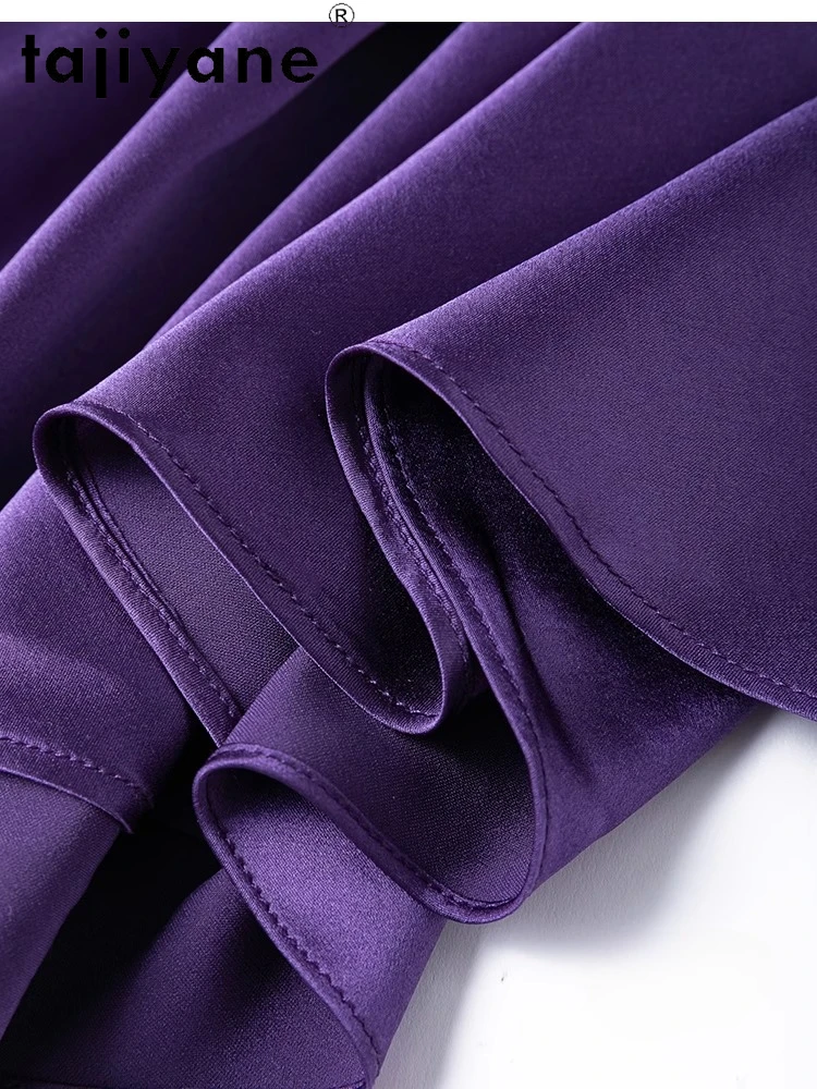 TAJIYANE 93% falda de seda de morera Natural moda verano falda de sirena de satén 21 Mommes falda larga elegante ropa de mujer 2025 rsi