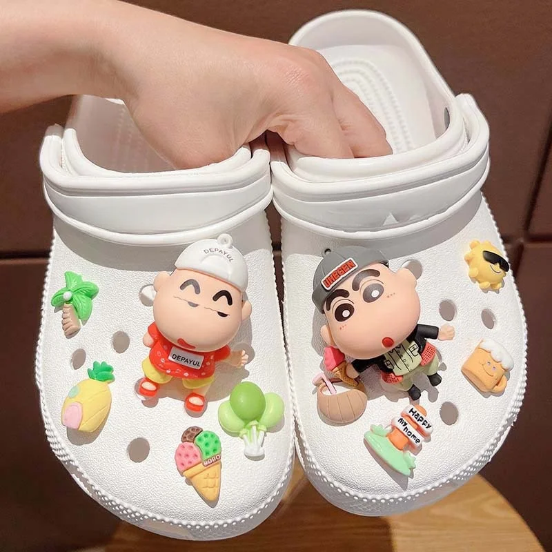 

Miniso Whole Set Hot Sale Diy Hole Shoes Charms 3D Cute Comic Character Shoes Buckle Set Shoe Flower Detachable Festival Gift