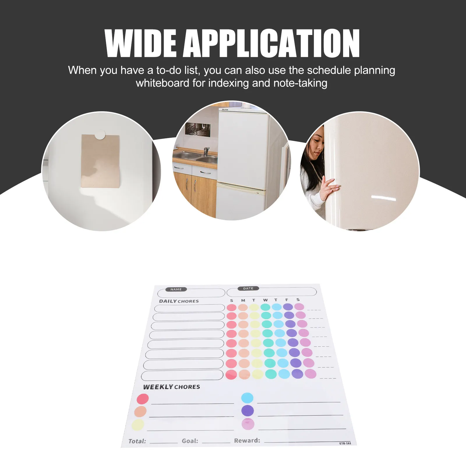 1Sheet Reusable Magnetic Planning Whiteboard for Fridge Kitchen Office Schedule Writing Board Grocery List Memo Reminder