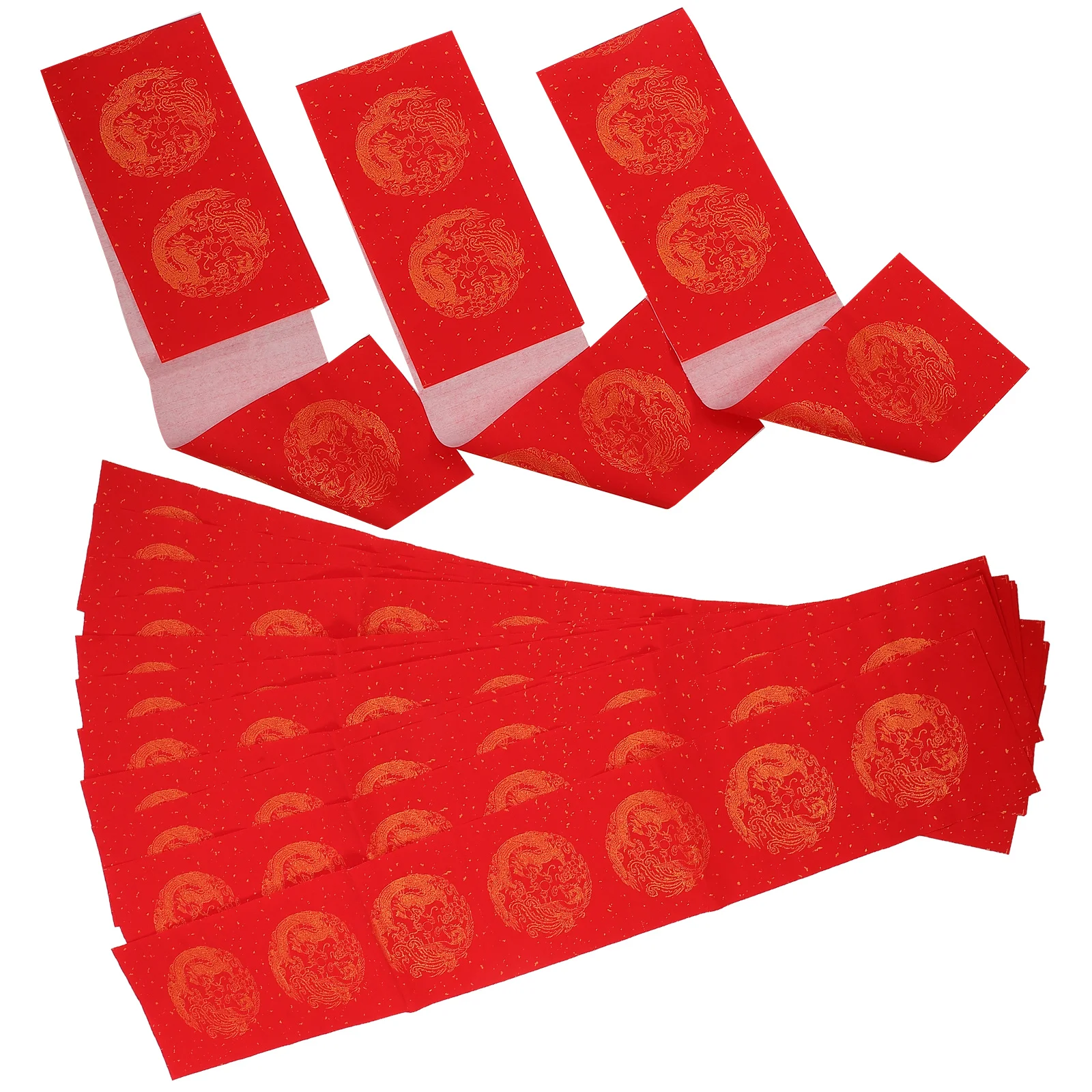 5 Sets 17cm 104cm Red Calligraphy Spring Festival Couplet Paper for Chinese New Year Writing Blank Rice Paper Creative