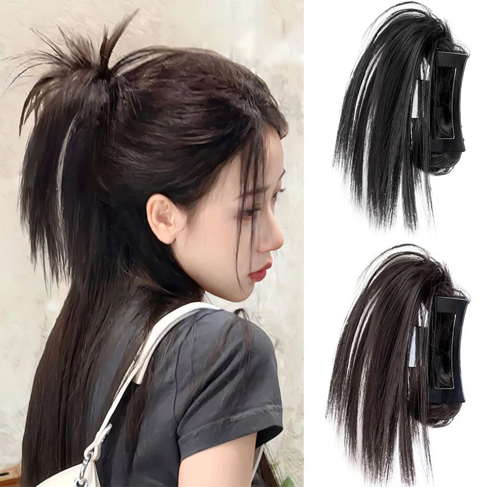 EAST Horsetail Wig Female Half Tied Ponytail Braid Simulation Hair Grab Clip Chicken Hair Wig Piece Fountain Ponytail Braid