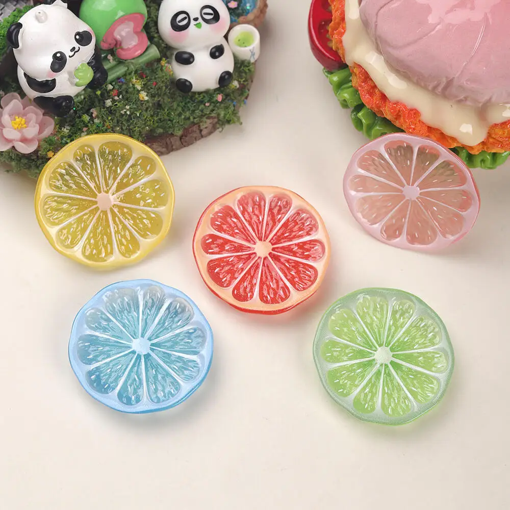 10Pcs Cute Miniature Fruit Lemon Slices Charms DIY Hair Clip Keychain Pendant Phone Case Accessories Decoration DIY Accessories