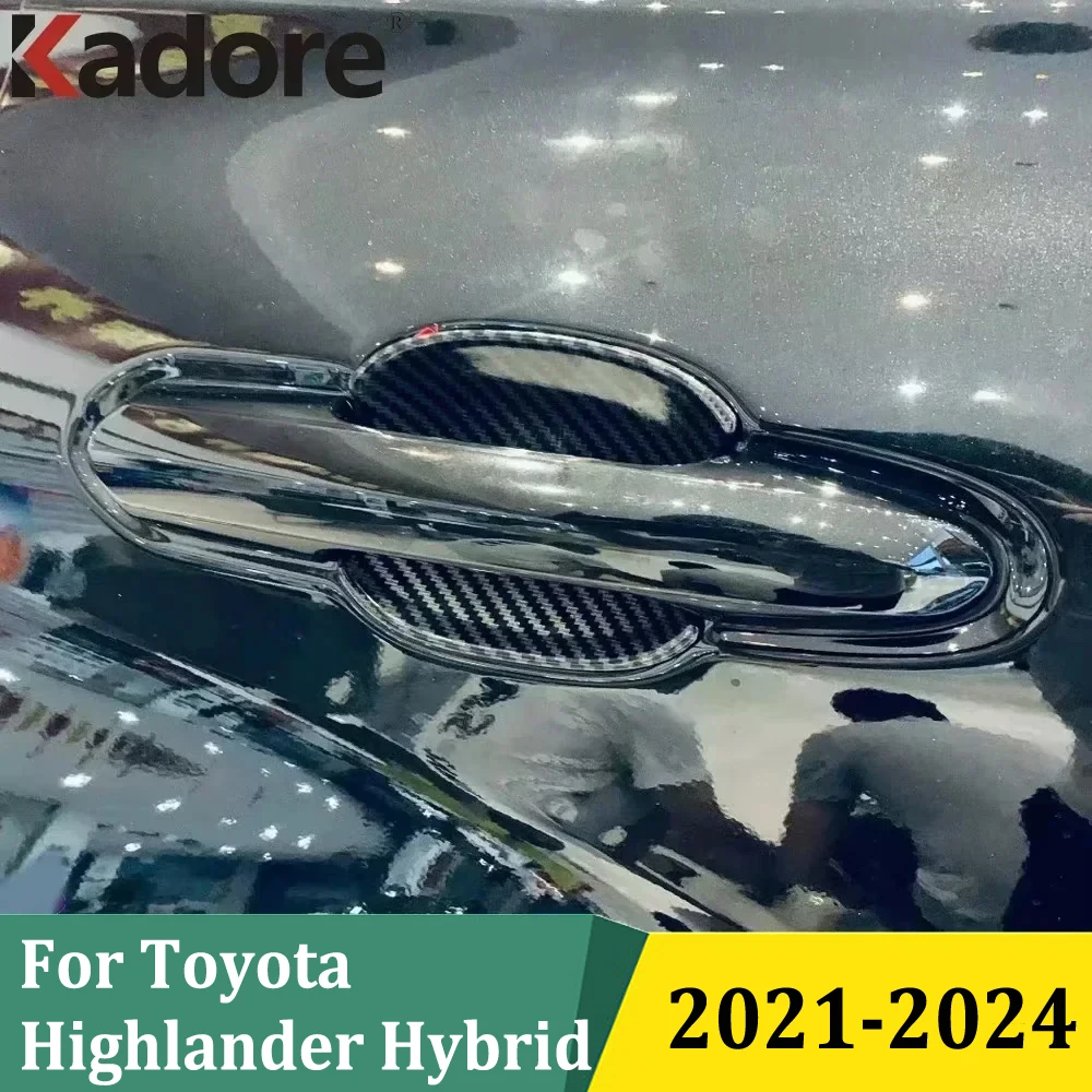 

For Toyota Highlander Hybrid 2021 2022 2023 2024 Side Door Handle Cover Trims Sticker Interior Exterior Car Styling Accessories