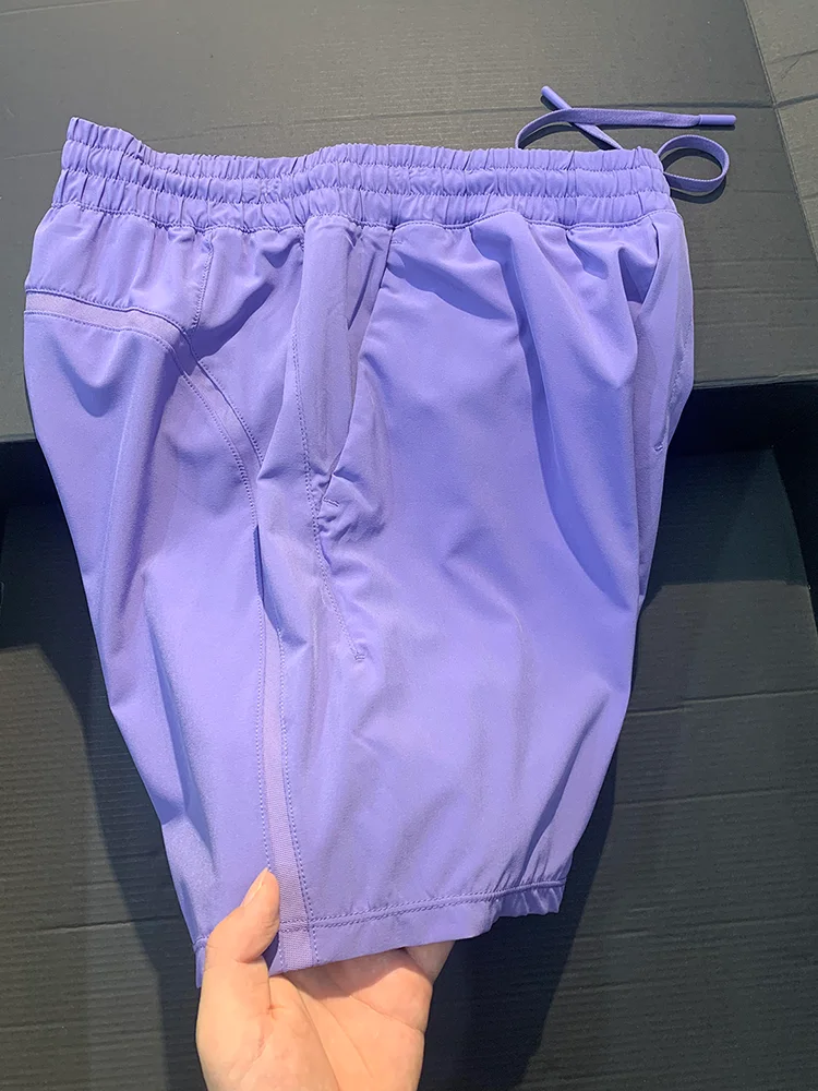 

Qui Dry Nylon Ice Silk orts Men's Summer Lightweight Cool Feeling Fitn Running Sports Fourths Pants Straight Leg Casua...