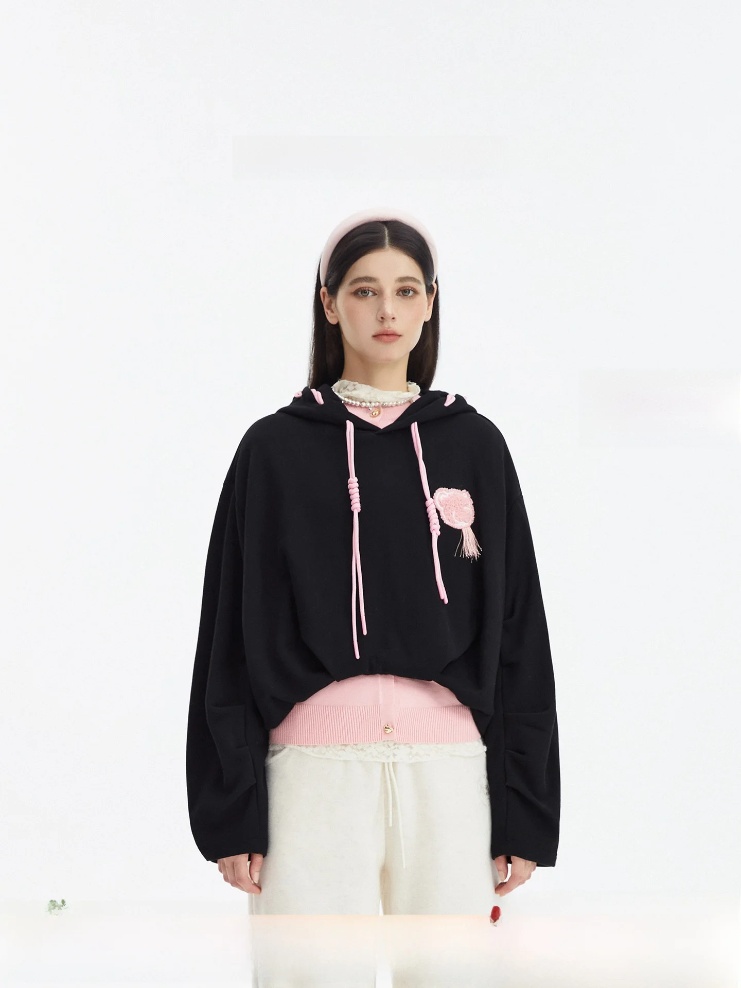 

Женская толстовка Teddy25 Autumn New Fashion Trend с капюшоном, длинная, свободная, повседневная, из 100% хлопка, однотонная