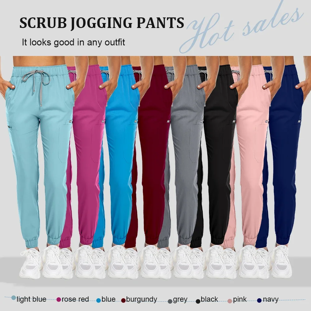 Hospital Scrubs Medical Uniforms Womens Work Clothes Pants High Quality Solid Colors Bottoms Mens Hospital Accessories Work Wear