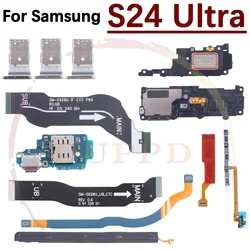 Charging Port Board For Samsung S24 Ultra 5G Loudspeaker Earpiece Speaker Sensor Power Volume Signal LCD Motherboard Flex Cable