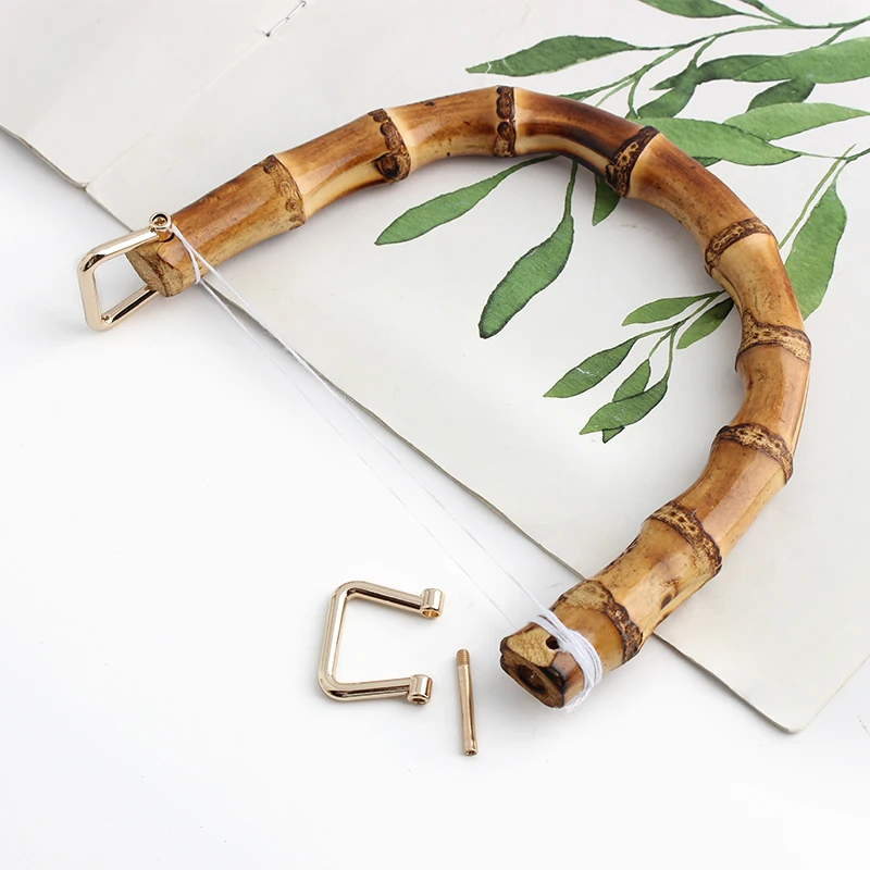 Big Size 18x14CM/14x11CM High-Grade Natural Bamboo Handles For Bags Handbag Frame Shoulder Strap Horse Shoes Buckle Accessories