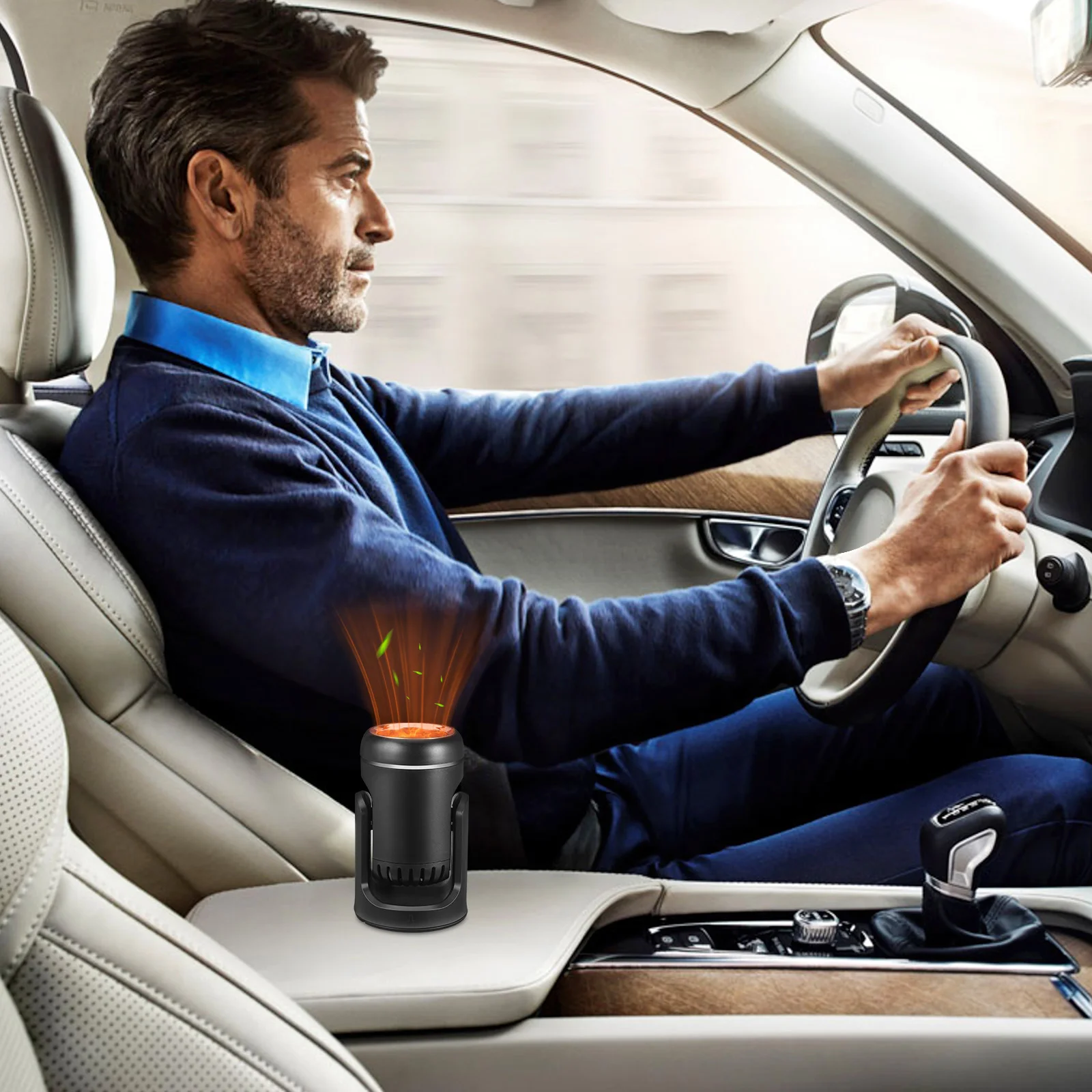 

Car Heater Fan 12V Portable Auto Defroster Vehicle Windshield Defogger Adjustable Heating Cooling Dual Purpose For Cars Camping