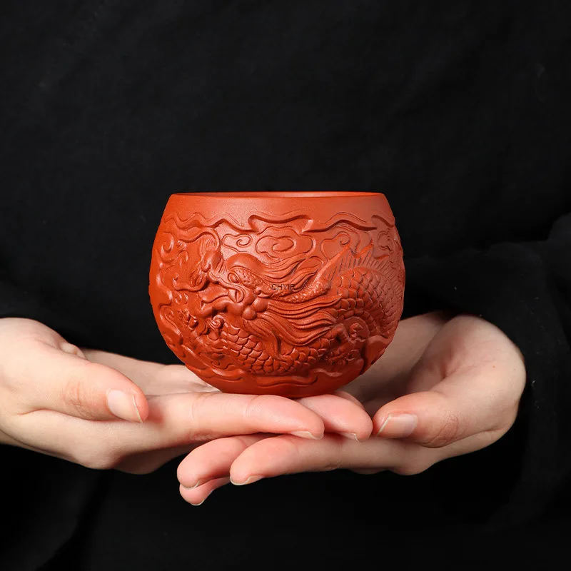 

Фиолетовая глиняная чайная чашка Dragon and Phoenix Master Cup Кунг-фу Дегустационная чашка Бытовая чашка для питья чая