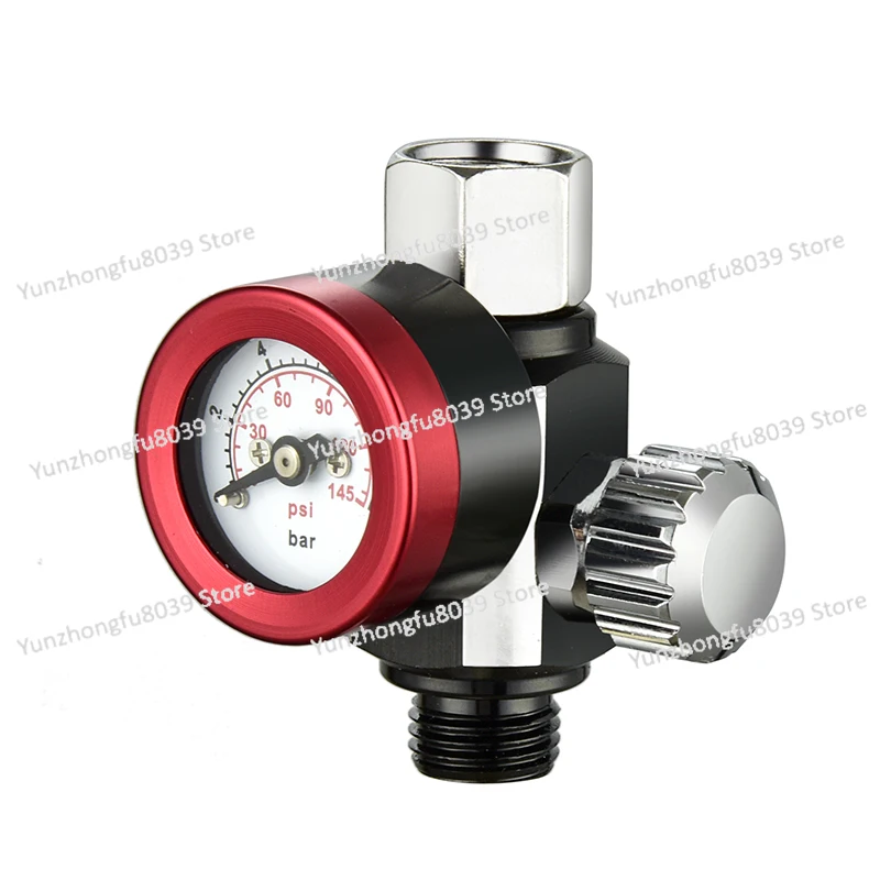 2-In-1 Paint Gun Pressure Gauge, Explosion-proof Oil-water Separator, Gun Tail Valve Pressure Regulator Barometer